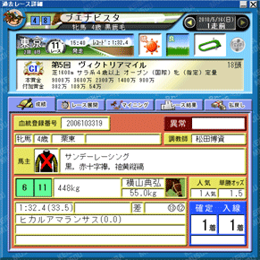 過去レース詳細情報画面２